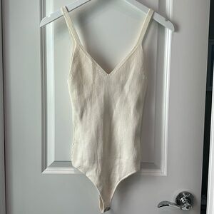 Abercrombie & Fitch A&F Cream Tank Thong Bodysuit